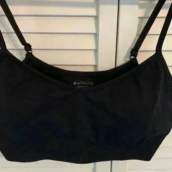 ATHLETA Renew Sports Bra A-C Black Womens Large Adjustable Straps Removable Pads - Picture 2 of 6